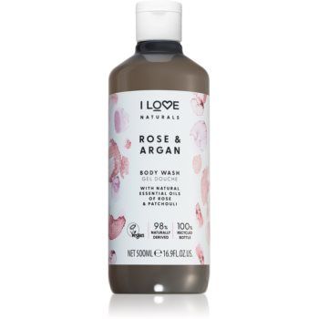 I Love Naturals Rose & Argan gel de dus imbatator cu aromă de trandafiri