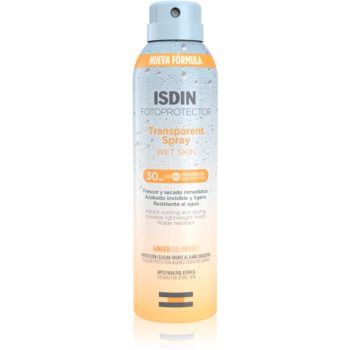 ISDIN Transparent Spray Wet Skin spray transparent pentru bronzare SPF 30