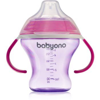 BabyOno Take Care Non-spill Cup with Soft Spout cană pentru antrenament cu mânere