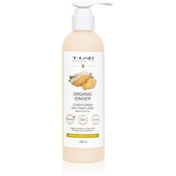 T-LAB Organics Organic Ginger Anti Hair Loss Conditioner balsam pentru indreptare pentru parul subtiat