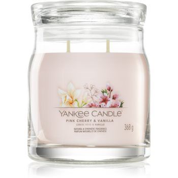 Yankee Candle Pink Cherry & Vanilla lumânare parfumată Signature de firma original