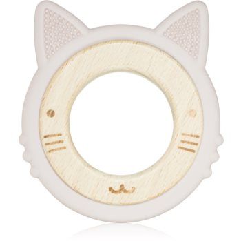 BabyOno Wooden & Silicone Teether jucărie pentru dentiție