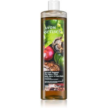 Avon Senses Spiced Pepper șampon, balsam și gel de duș 3 în 1