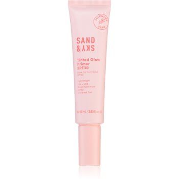 Sand & Sky Tinted Glow Primer SPF 30 fluid protector tonifiant pentru față SPF 30