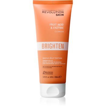 Revolution Skincare Brighten Fruit Acid & Enzyme gel de curățare, cu efect de iluminare Cu AHA Acizi