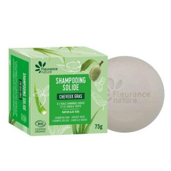 Sampon solid bio pentru par gras Fleurance Nature, 75g
