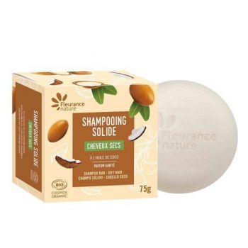 Sampon solid bio pentru par uscat Fleurance Nature, 75g