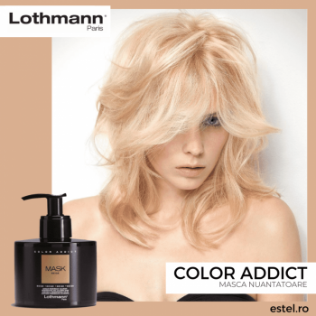 Masca nuantatoare pentru par blond nuante calde Beige Color Addict Lothmann, 250 ml
