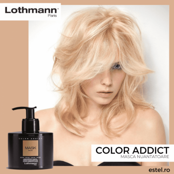 Masca nuantatoare pentru par blond nuante calde Beige Color Addict Lothmann, 250 ml ieftin