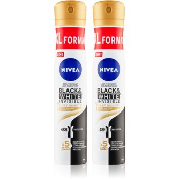 Nivea Black & White Invisible Silky Smooth spray anti-perspirant (ambalaj economic)