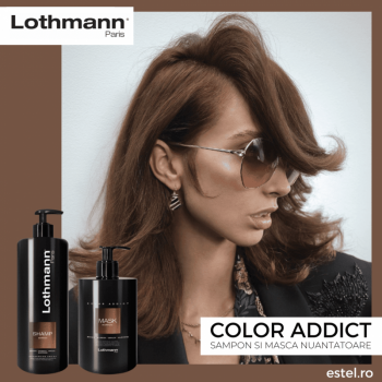 Sampon nuantator pentru par nuante maro Brown Addict Lothmann, 500 ml