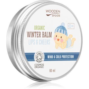 WoodenSpoon Organic Wind & Cold Protection crema pentru fata si balsam pentru buze cu efect protectiv 2in1 pentru copii de firma original
