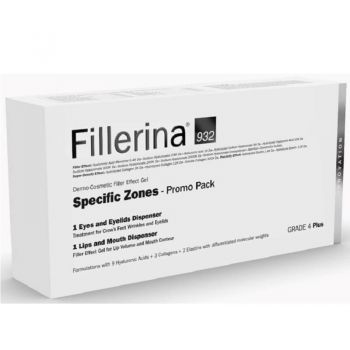 Kit Grad 4 Plus Fillerina 932 Tratament pentru ochi si pleoape, 15 ml + Tratament pentru buze si conturul buzelor, 7 ml, Labo