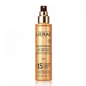 Lapte protector energizant pentru corp SPF 15 Sunissime, 150 ml, Lierac
