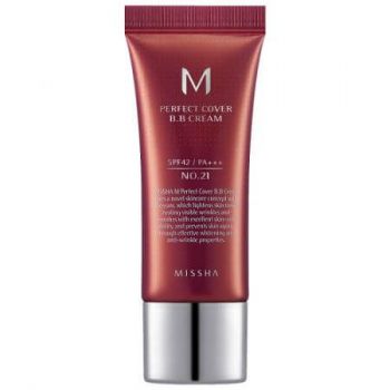 BB Cream M Perfect Cover SPF42/PA+++, nuanta 21/Bej deschis, 20 ml, Missha