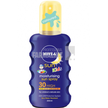 Nivea 85403 Sun Kids Moisturising Spray colorat protectie solara pentru copii SPF30 200 ml