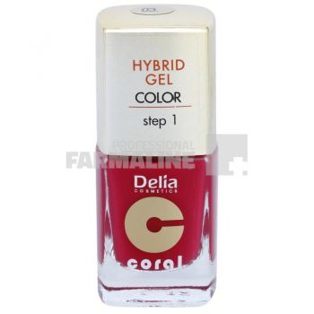 Delia Coral Hybrid Gel Color step 1 Lac unghii 03 de firma originala