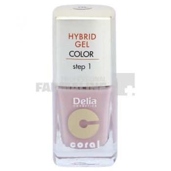 Delia Coral Hybrid Gel Color step 1 Lac unghii 04 de firma originala