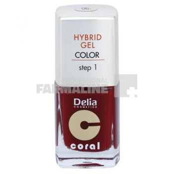 Delia Coral Hybrid Gel Color step 1 Lac unghii 06 de firma originala