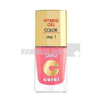 Delia Coral Hybrid Gel Color step 1 Lac unghii 16 de firma originala