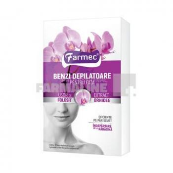 Farmec Benzi depilatoare pentru fata cu Extract de Orhidee 20 benzi de firma originala