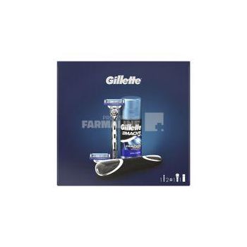 Gillette Pachet Mach3 Turbo Aparat de ras + Rezerva + Gel de ras 7 ml