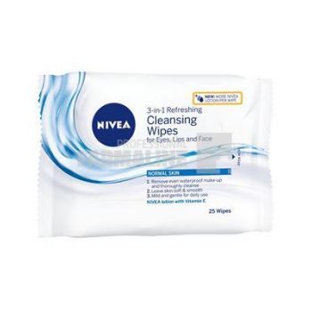 Nivea 81121 Servetele demachiante revigorante 3 in 1 ten normal 25 bucati de firma original