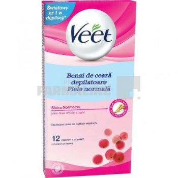 Veet Benzi de ceara rece cu Unt de Shea si Fructe de padure piele normala 12 benzi