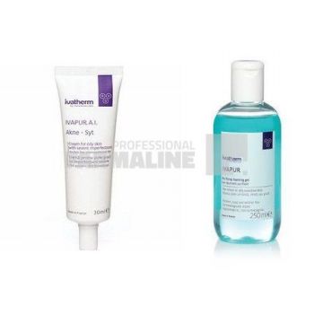Ivatherm Pachet Ivapur A.I. Crema 30 ml + Ivapur Gel curatare 250 ml 75% din al II-lea