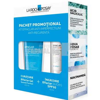 La Roche Posay Pachet Effaclar Duo+ Crema anti-imperfectiuni SPF30+ 40 ml + Effaclar Gel Spumant purifiant 200 ml