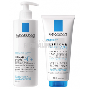La Roche Posay Pachet Lipikar Balsam AP+ 400 ml + Lipikat Syndet AP+ 200 ml Cadou