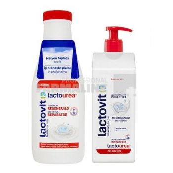 Lactovit Box Lactourea Gel de dus reparator 600 ml + Lactourea Lapte de corp 400 ml