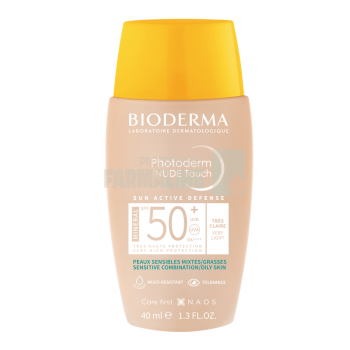 Bioderma Photoderm Nude Touch Mineral Fluid SPF50 Tres claire/ Foarte deschis 40 ml