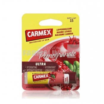 Carmex Balsam reparator pentru buze uscate si crapate SPF15+ aroma de rodie 4.25 g ieftin