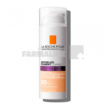 La Roche Posay Anthelios Pigment Correct Crema anti-pete pigmentare nuanta light SPF50 50 ml de firma originala