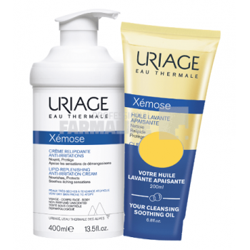 Uriage Pachet Xemose Crema relipidanta 400 ml + Ulei de curatare 200 ml