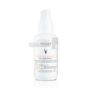 Vichy Capital Soleil UV-AGE Daily Fluid Colorat Teinte Tinted, nuanta deschisa medie SPF50 40 ml