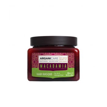 Masca reparatoare cu ulei de macadamia pentru par uscat si deteriorat, Arganicare, 500 ml