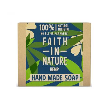 Sapun natural solid cu canepa, Faith in Nature, 100 gr