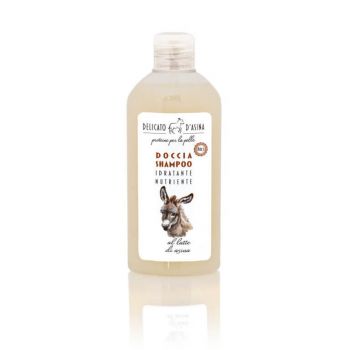 Sampon si gel de dus hidratant si volumizant cu lapte de magarita, BIO, La Dispensa, 200 ml