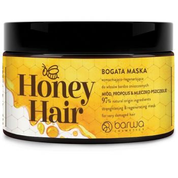 Masca Honey Hair pentru par deteriorat, cu laptisor de matca, miere si propolis Barwa Cosmetics 220 ml