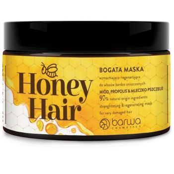 Masca Honey Hair pentru par deteriorat, cu laptisor de matca, miere si propolis Barwa Cosmetics 220 ml ieftina