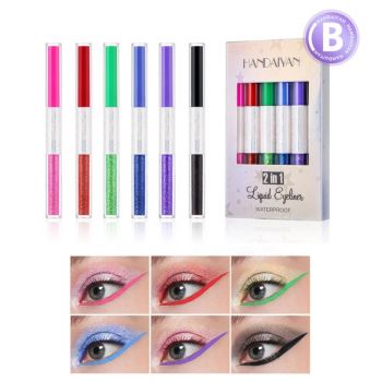 Set 6 Tusuri de ochi colorate, Handaiyan, Liquid Eyeliner, Waterproof, B de firma original