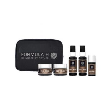 Set Formula H Real Mens Travel Bag, Gel de dus 50ml + Sampon 50ml + Ser pentru ten 15ml + Crema pentru ten 10ml + Crema pentru picioare 10ml ieftin