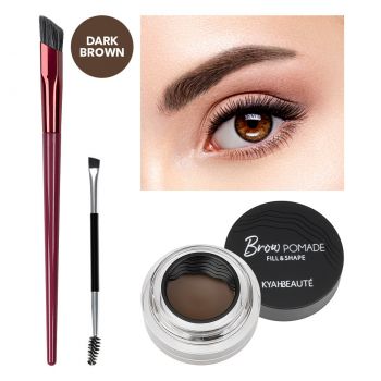 Set Sprancene 2 Pensule & Pomada Sprancene, Brow Bliss #02 Dark Brown ieftin