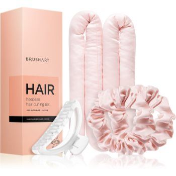 BrushArt Hair Heatless hair curling set set pentru ondularea părului Pink