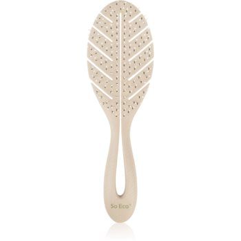 So Eco Biodegradable Detangling Leaf Brush perie compostabilă pe părul umed