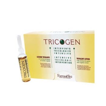 Fiole tratament cu tricogen pentru cresterea parului, FarmaVita tricogen lotion, 12×8 ml