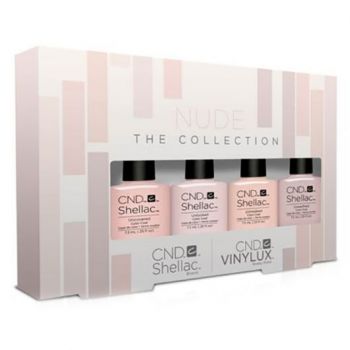 Display lac unghii CND Shellac & Vinylux Nude Collection 4x7.3ml & 4x15ml