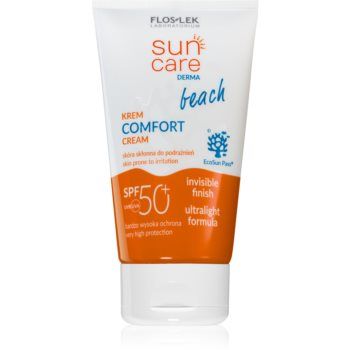 FlosLek Laboratorium Sun Care Derma Beach crema fata iluminatoare de protectie SPF 50+